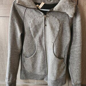 Lululemon Scuba Hoodie Light Cotton Fleece Gray Full Zip Activewear Jacket